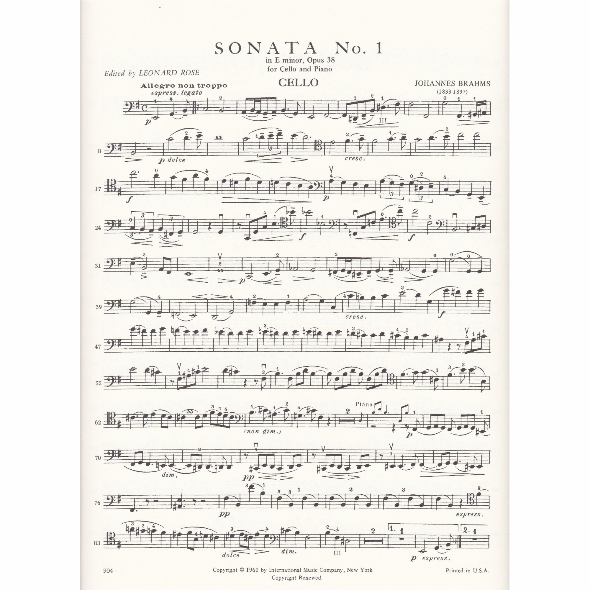 Sample: Cello Part