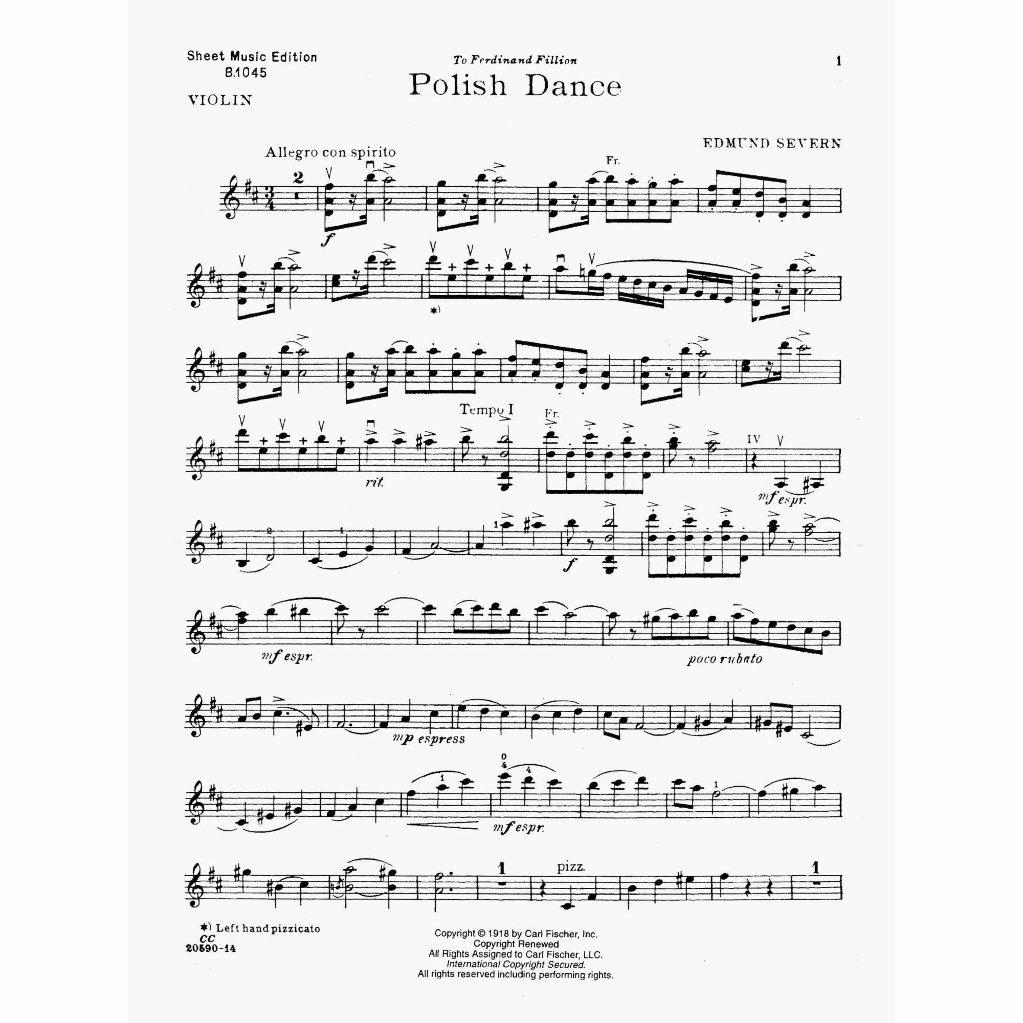 Polish Dance for Violin and Piano