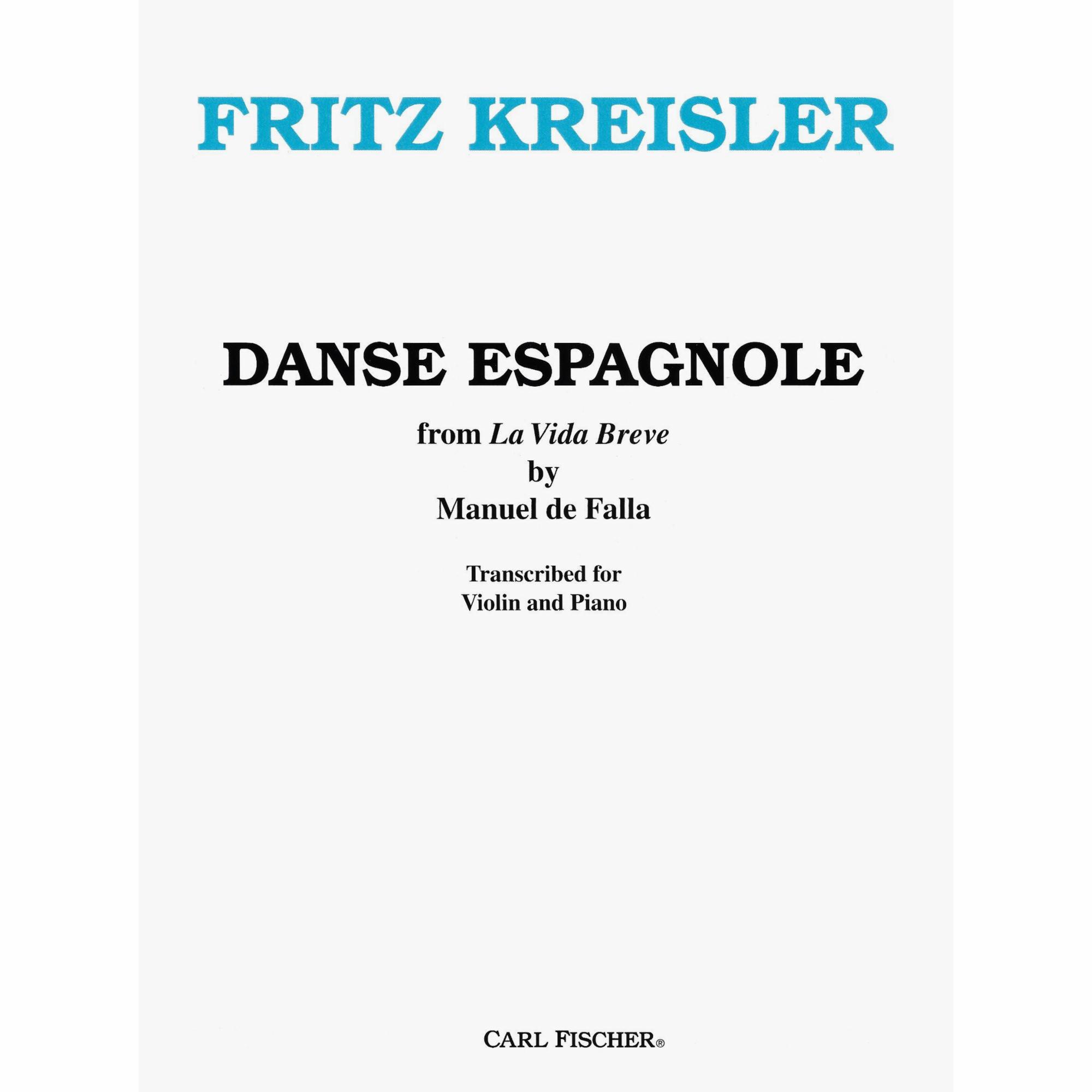 Falla -- Danse Espagnole for Violin and Piano