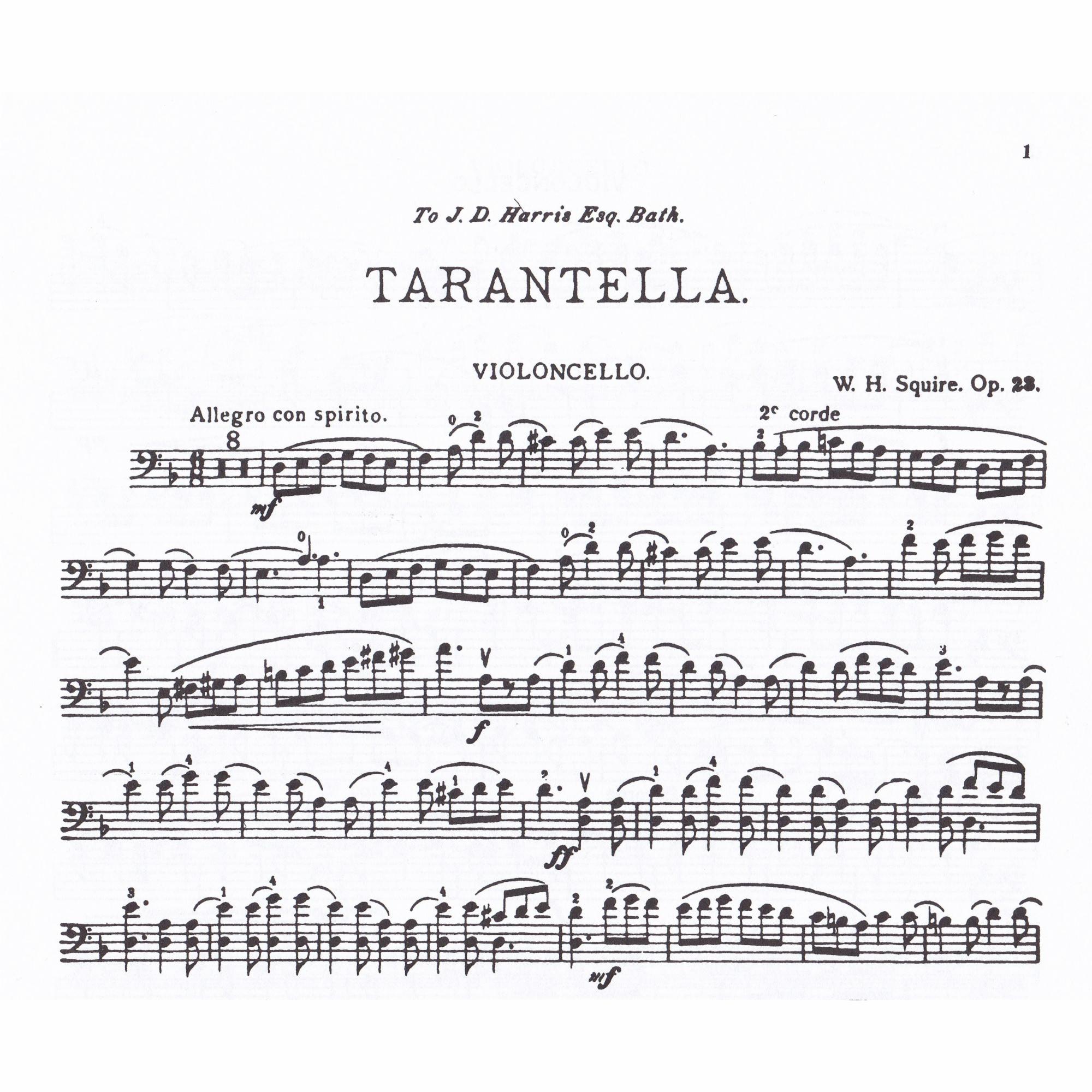 Tarantella for Cello and Piano, Op. 23