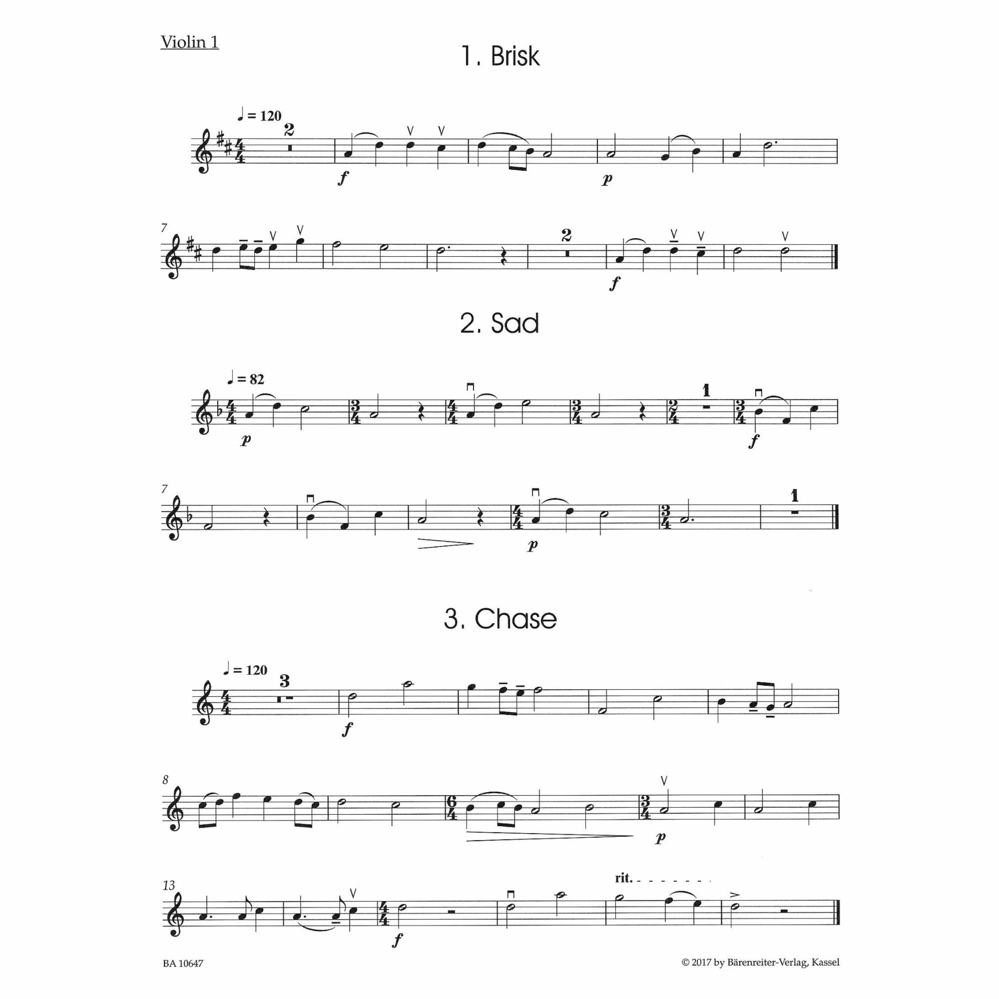 Sample: Violin I (Pg. 1)