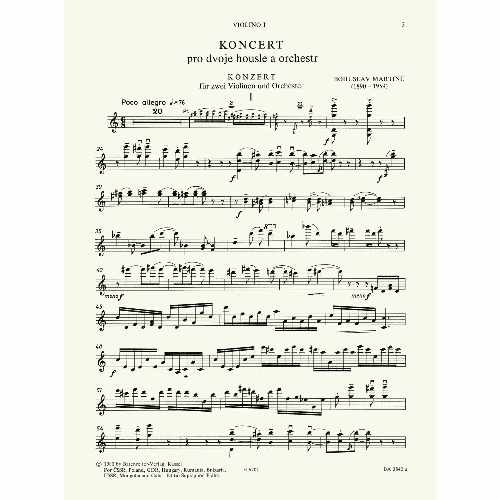 Sample: Violin I (Pg. 3)