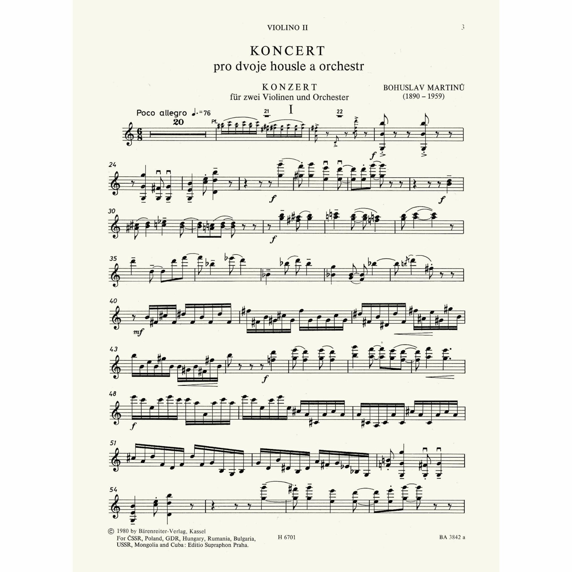 Sample: Violin II (Pg. 3)