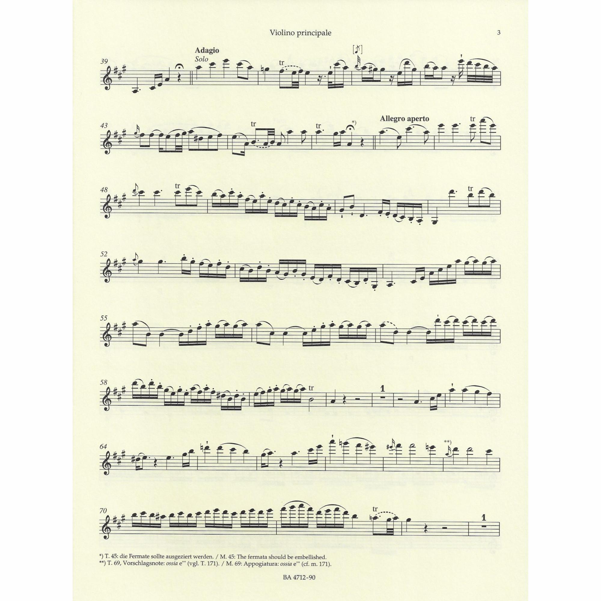 Sample: Urtext Violin Part