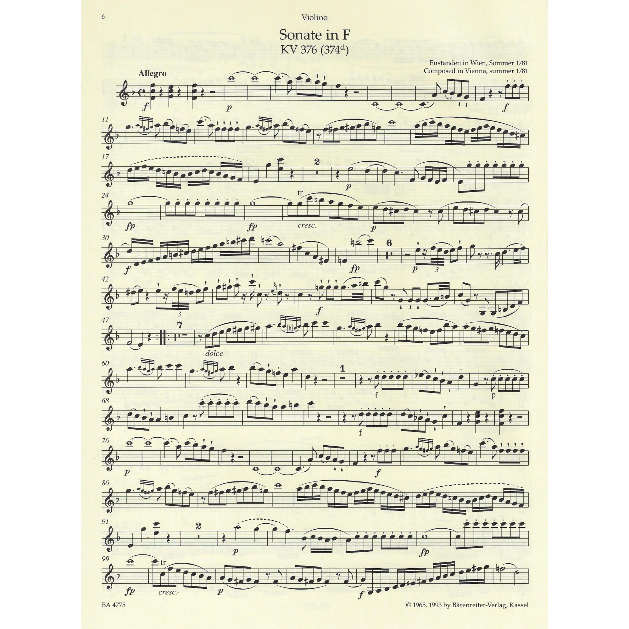 Sample: Violin Part