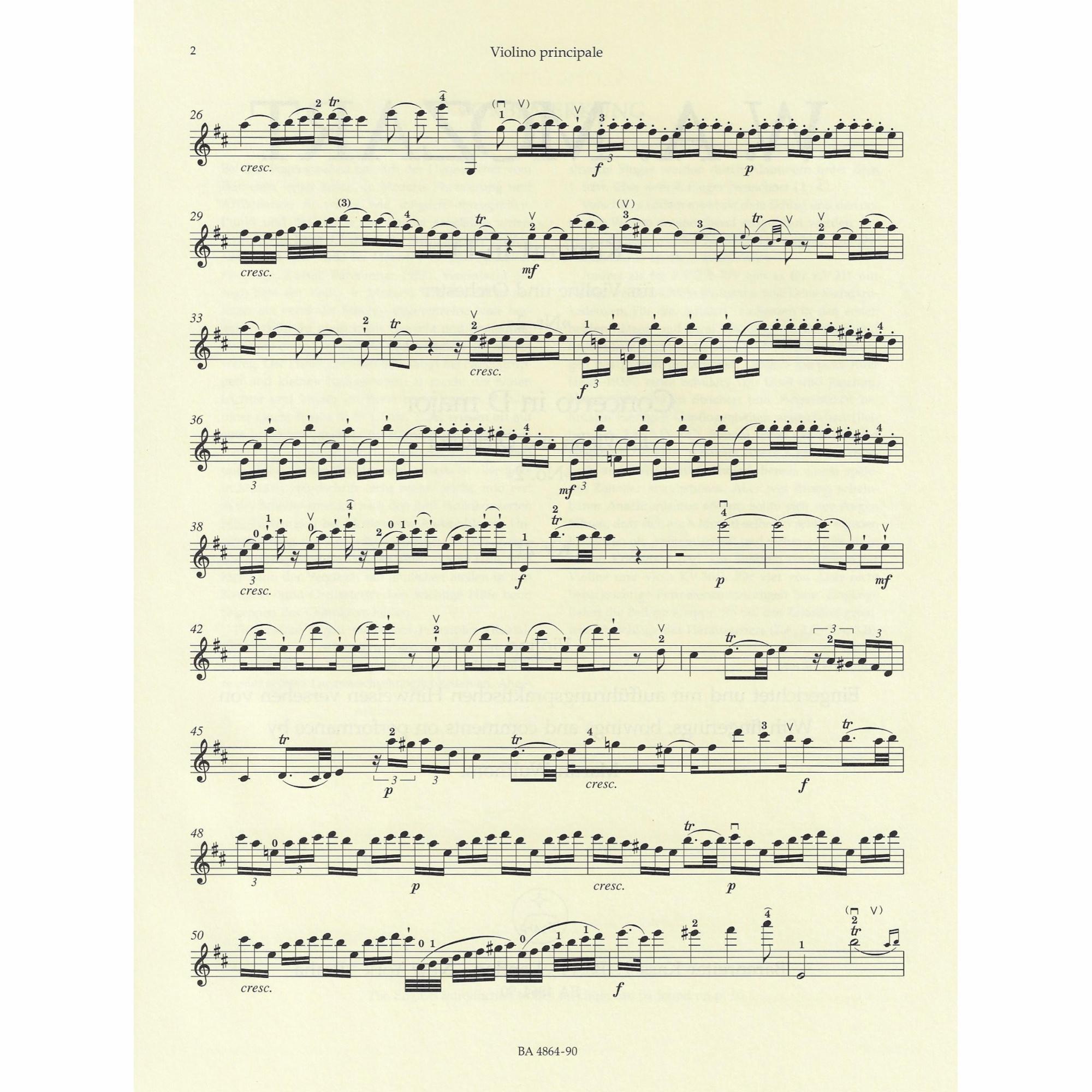 Sample: Marked Violin Part (Pg. 2)