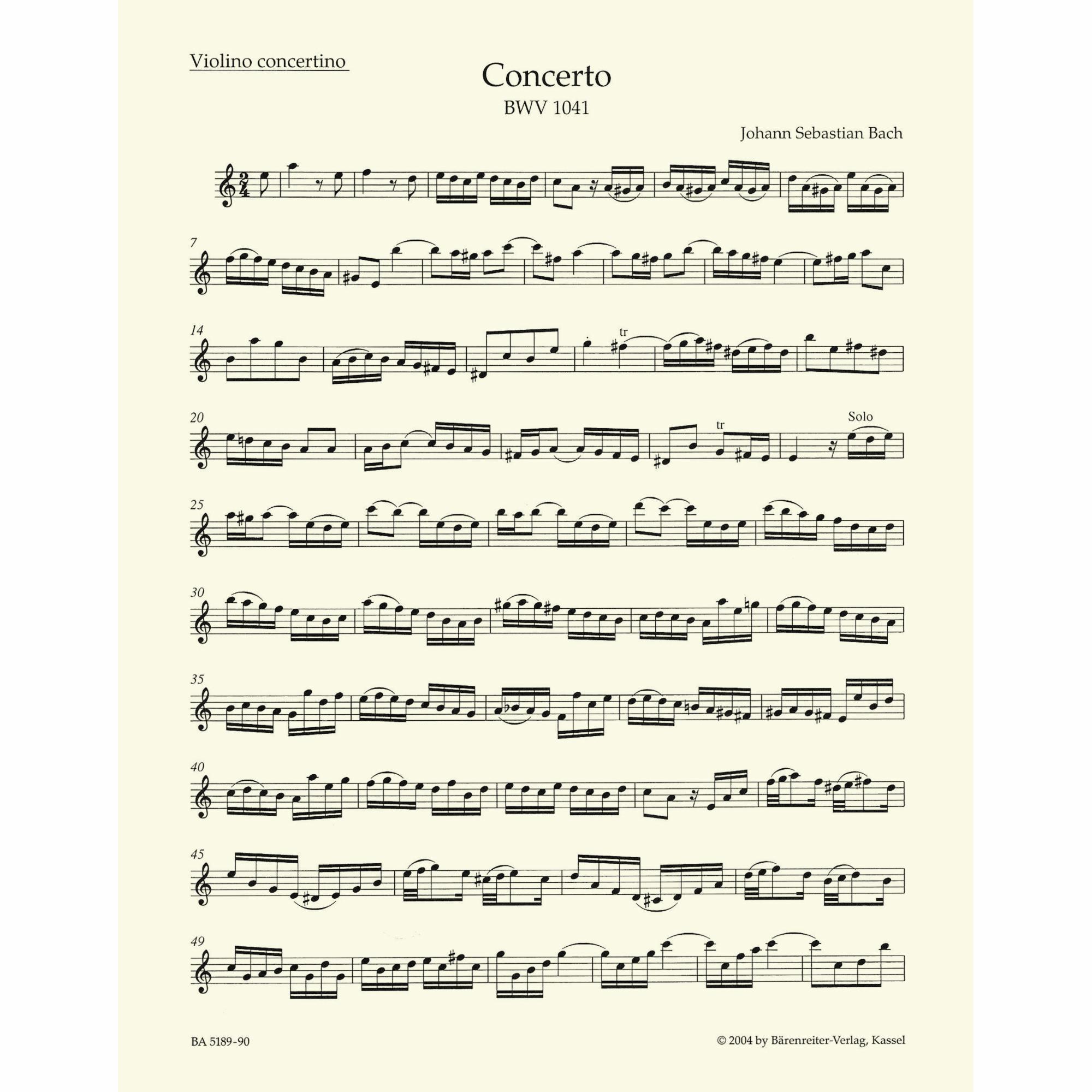 Sample: Violin, Urtext (Pg. 1)