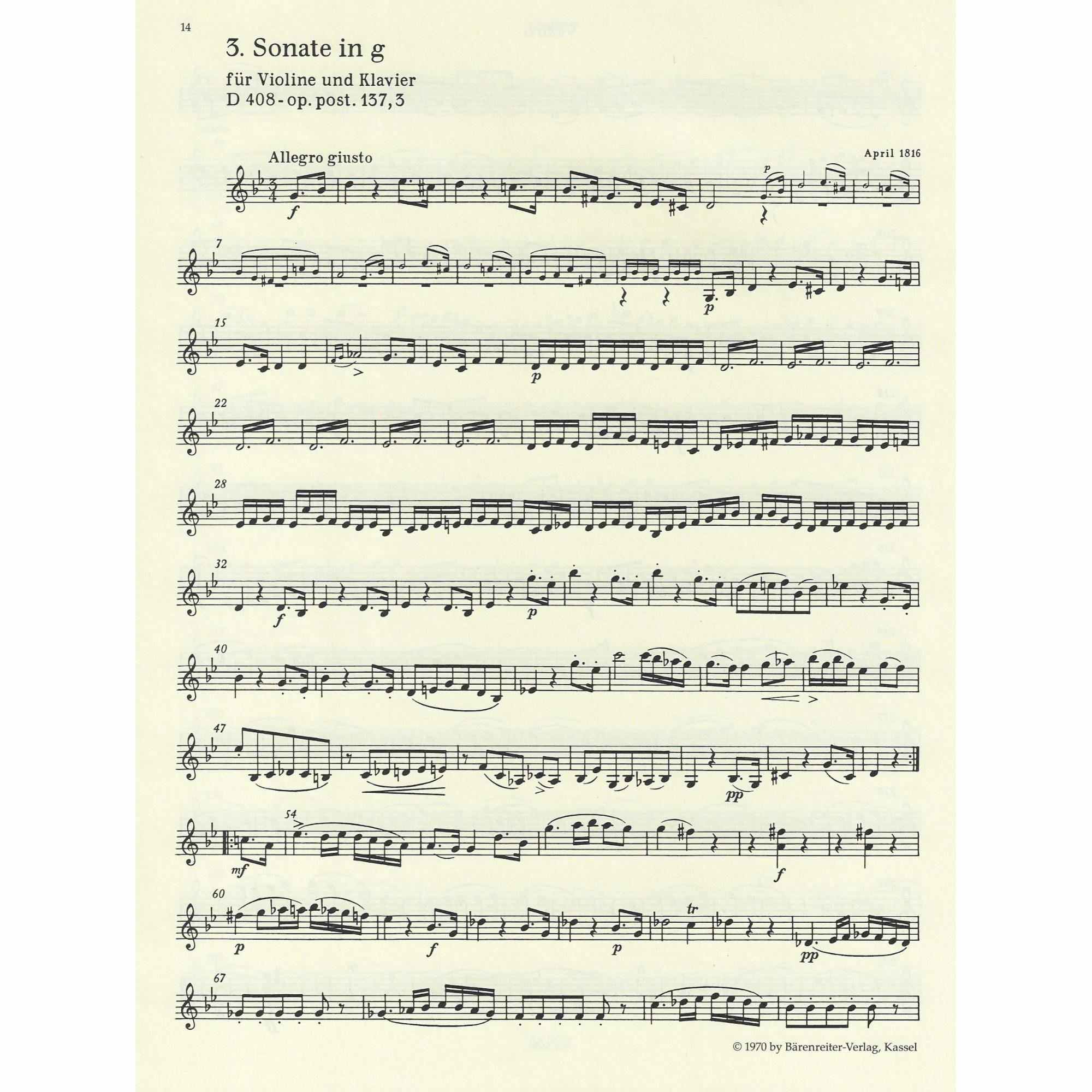 Sample: Violin Part (No. 3)