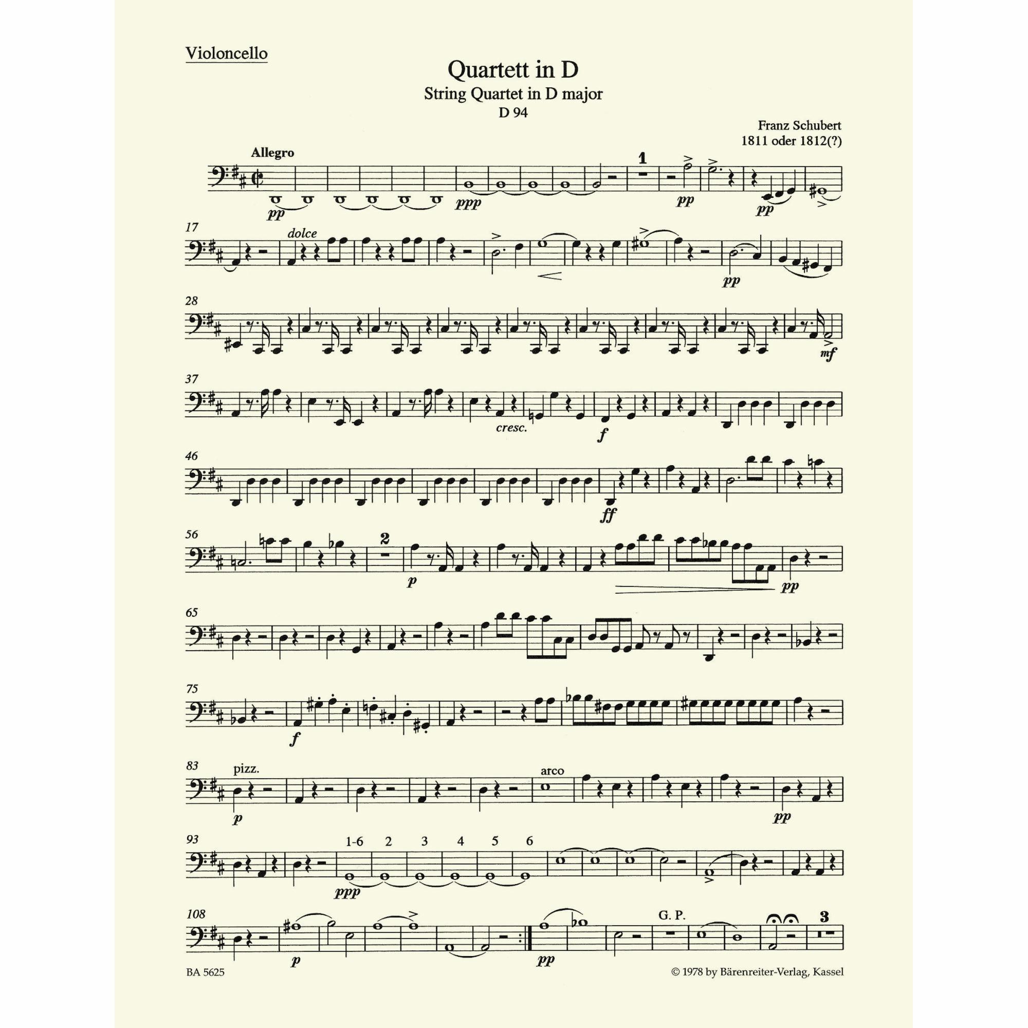 Sample: Vol. I, Cello (Pg. 4)