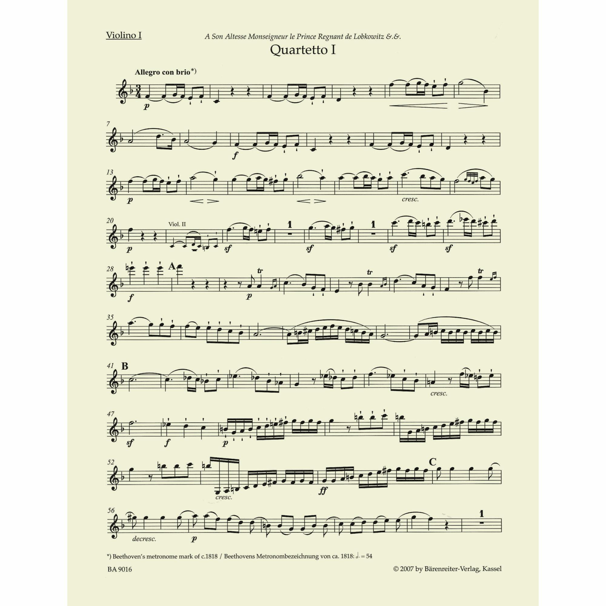 Sample: Violin I (Pg. 2)