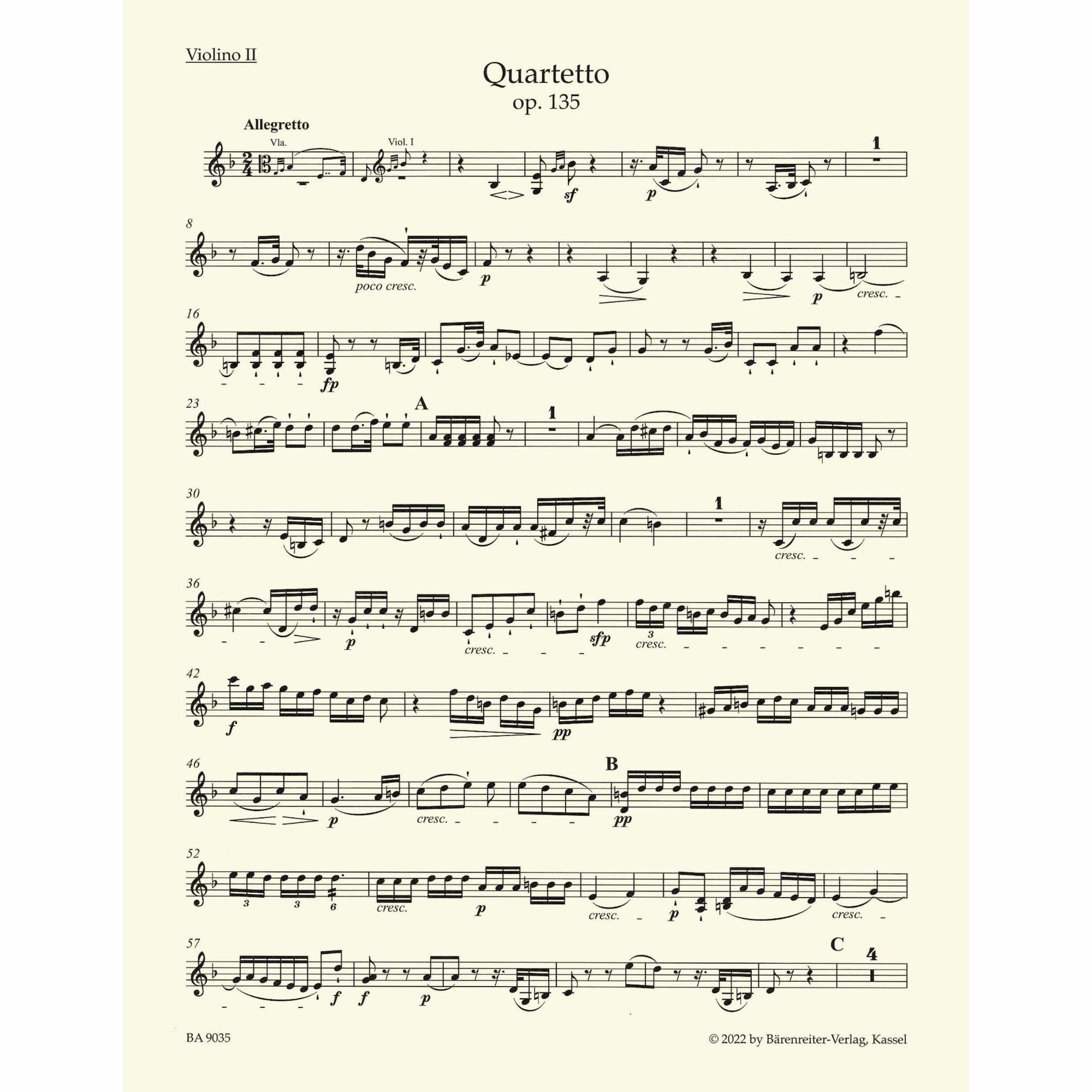 Sample: Violin II Part