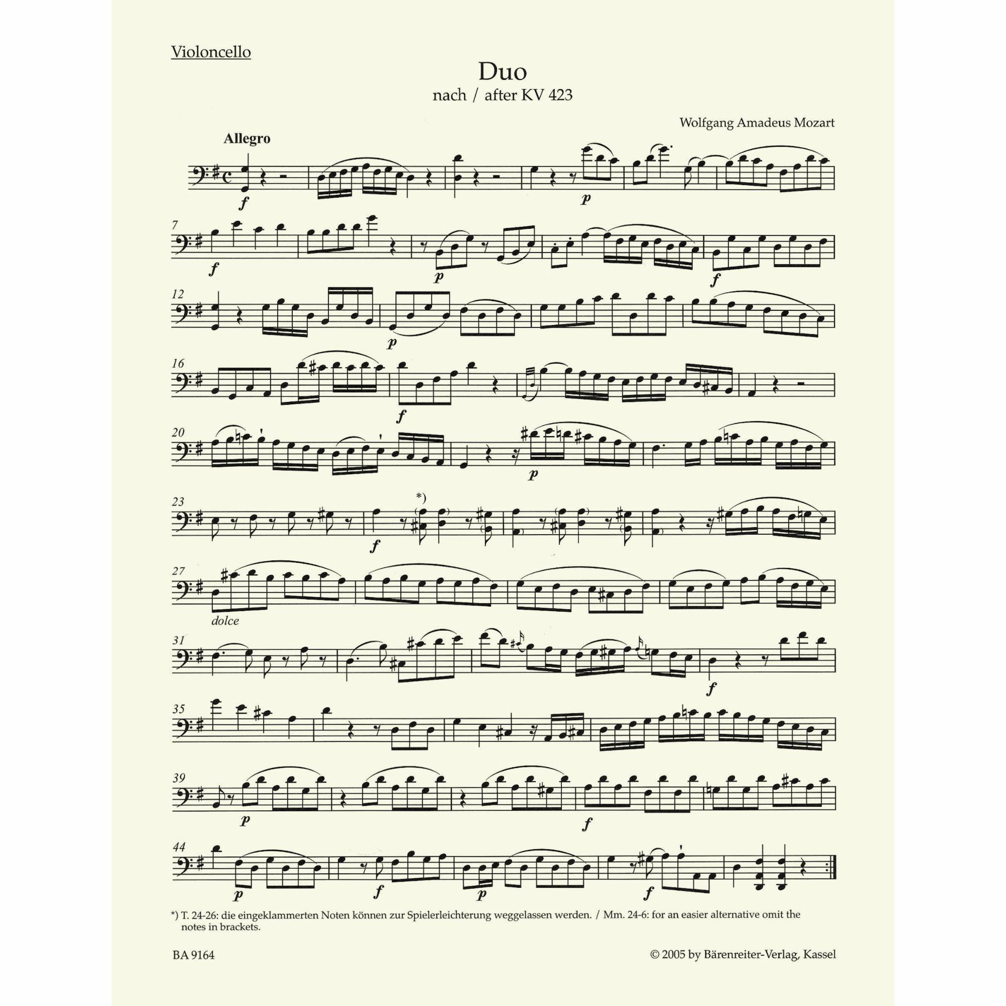 Sample: Cello (Pg. 1)