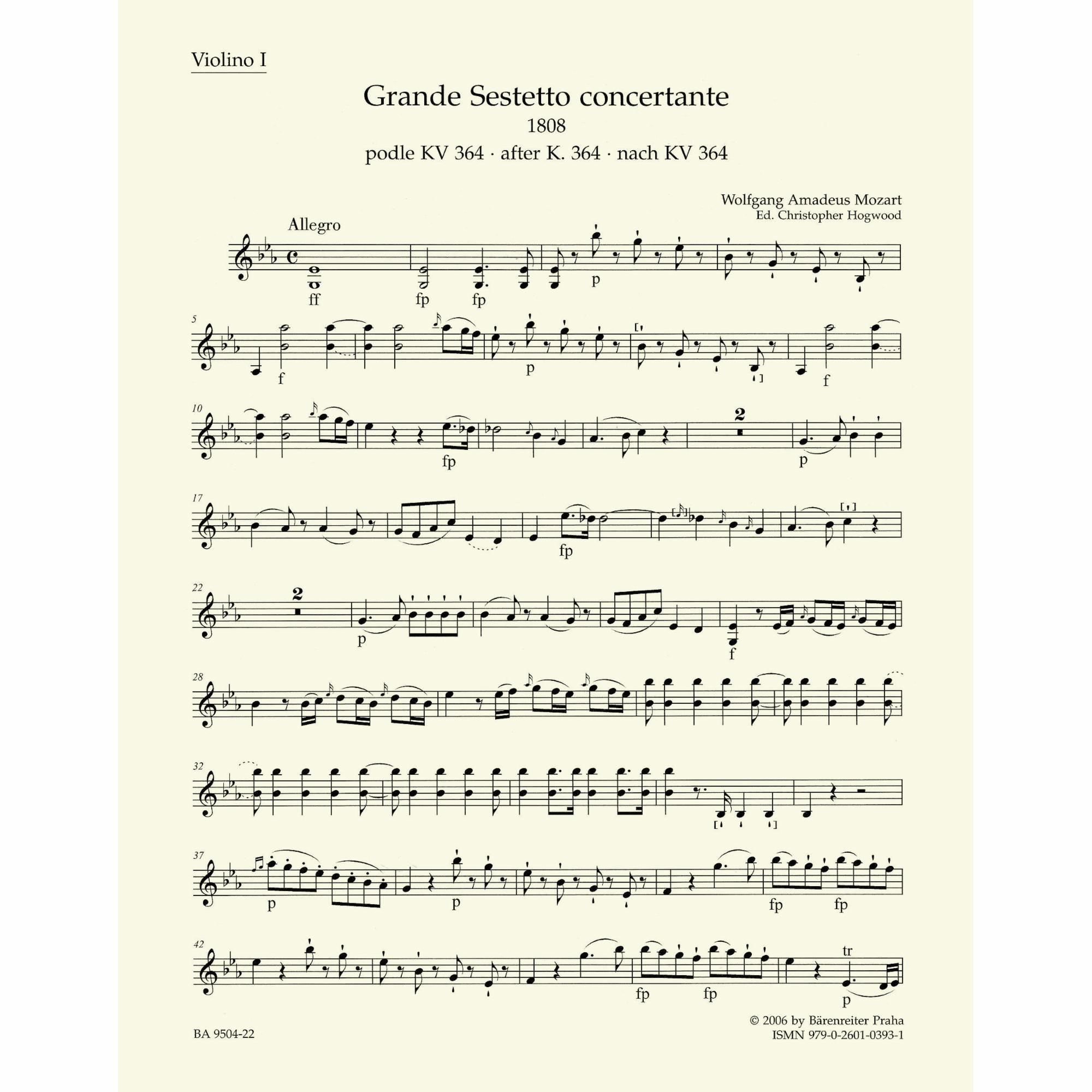 Sample: Violin I (Pg. 2)