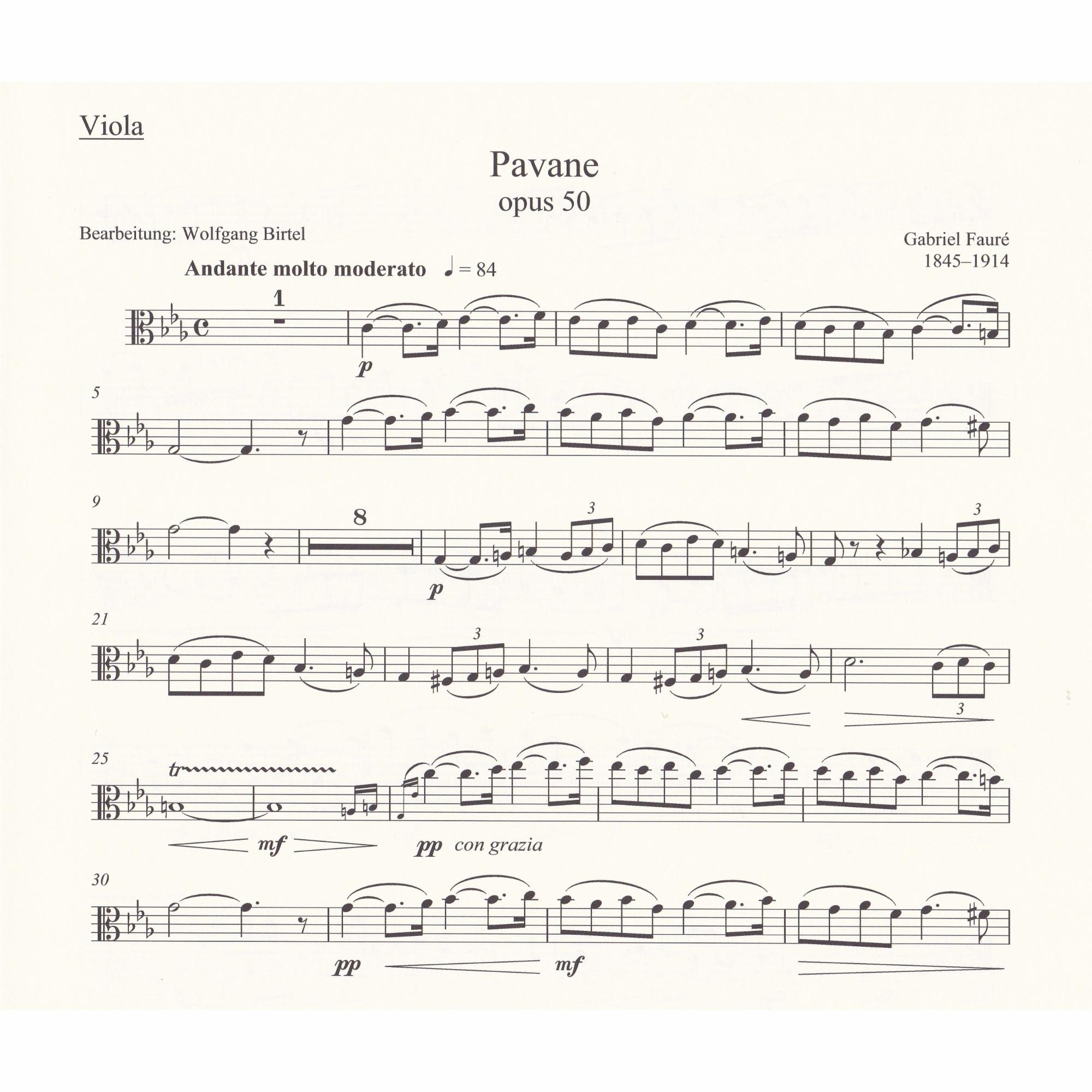 Pavane for Viola and Piano, Op. 50