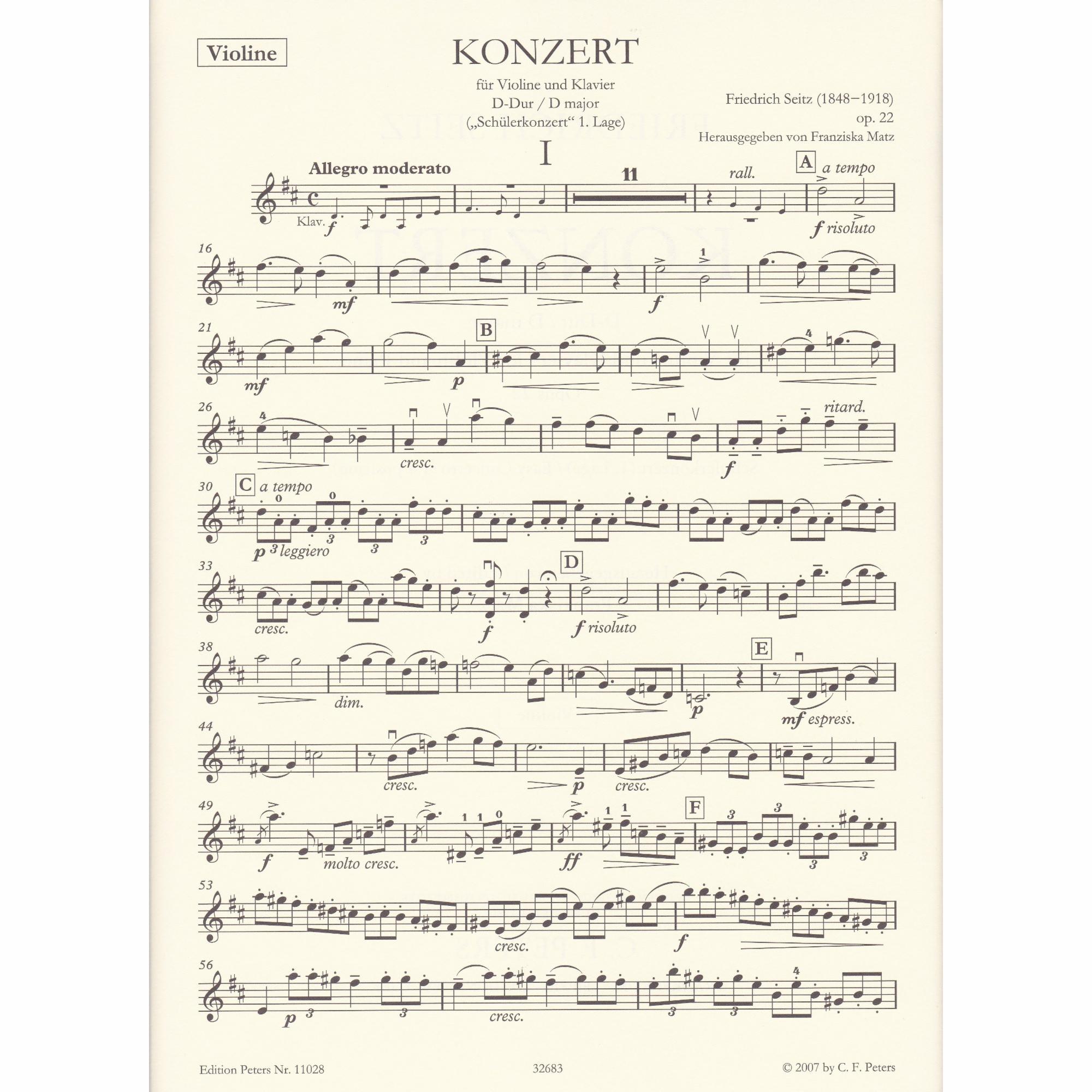 Pupil's Violin Concerto No. 5 in D Major, Op. 22