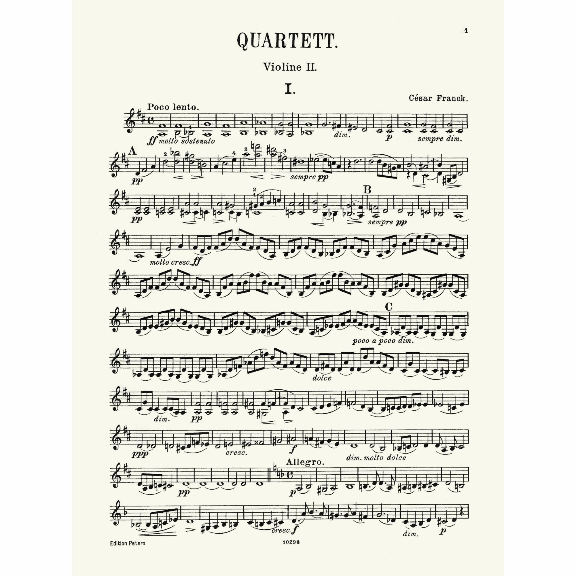 Sample: Violin II (Pg. 1)