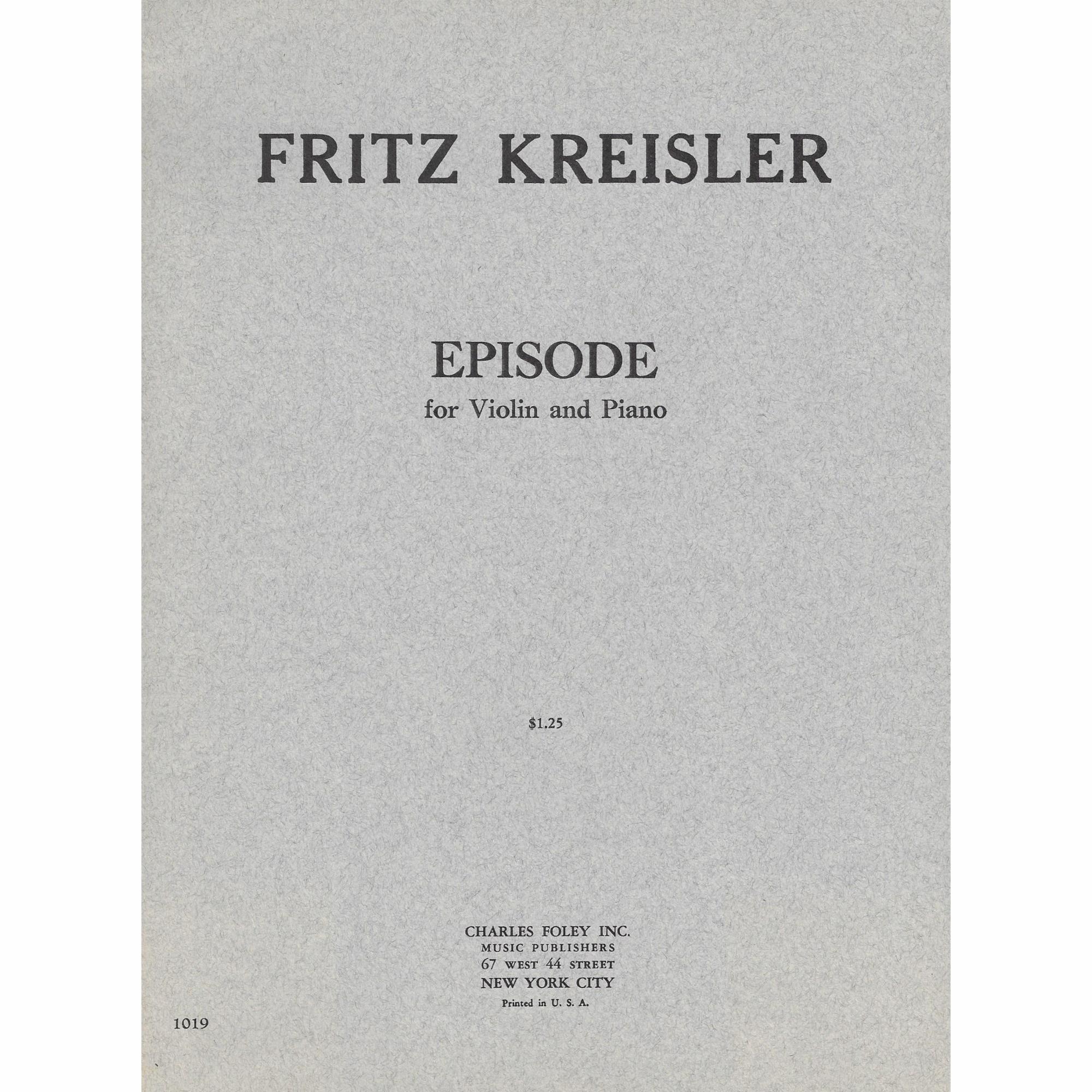 Kreisler -- Episode for Violin and Piano