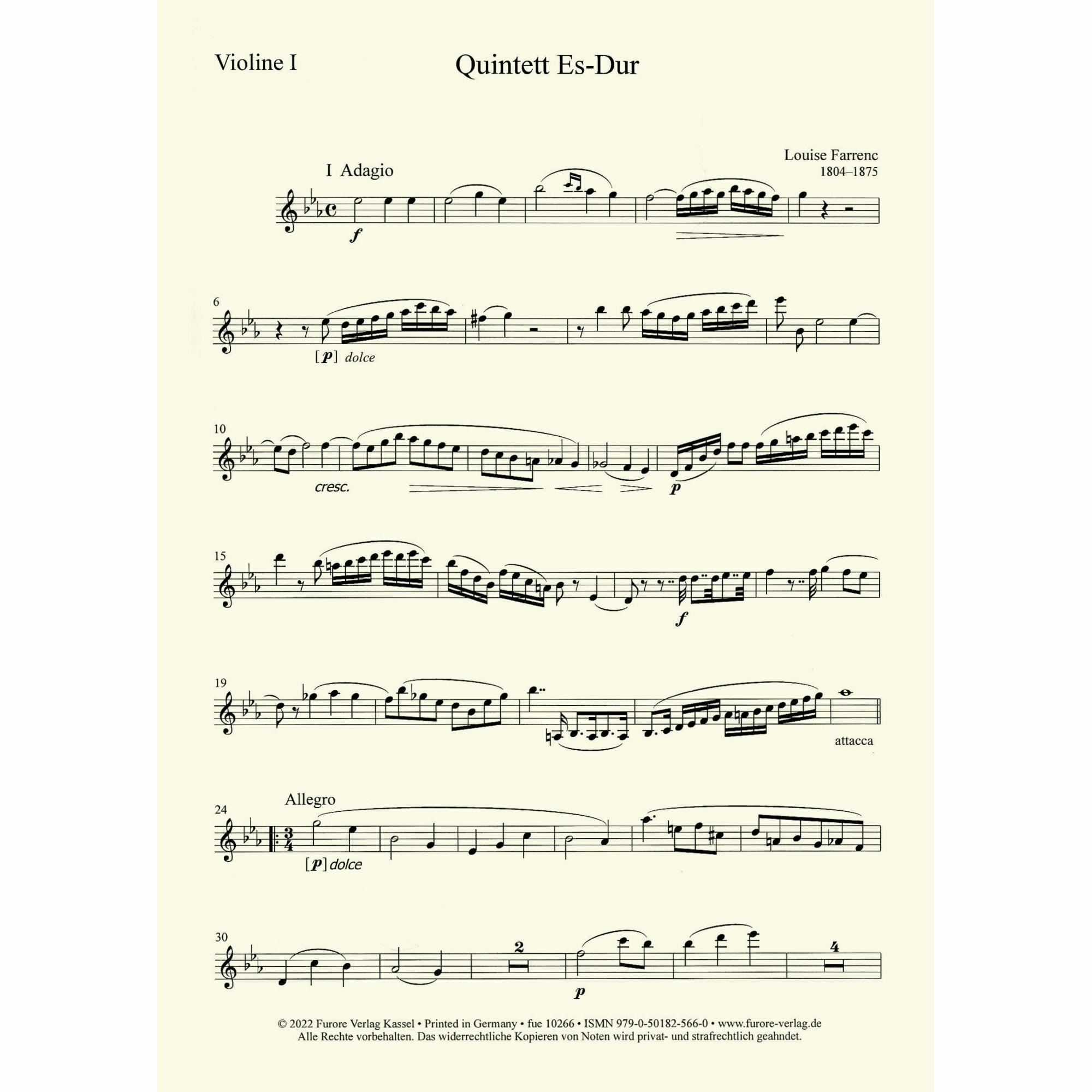 Sample: Violin I Part