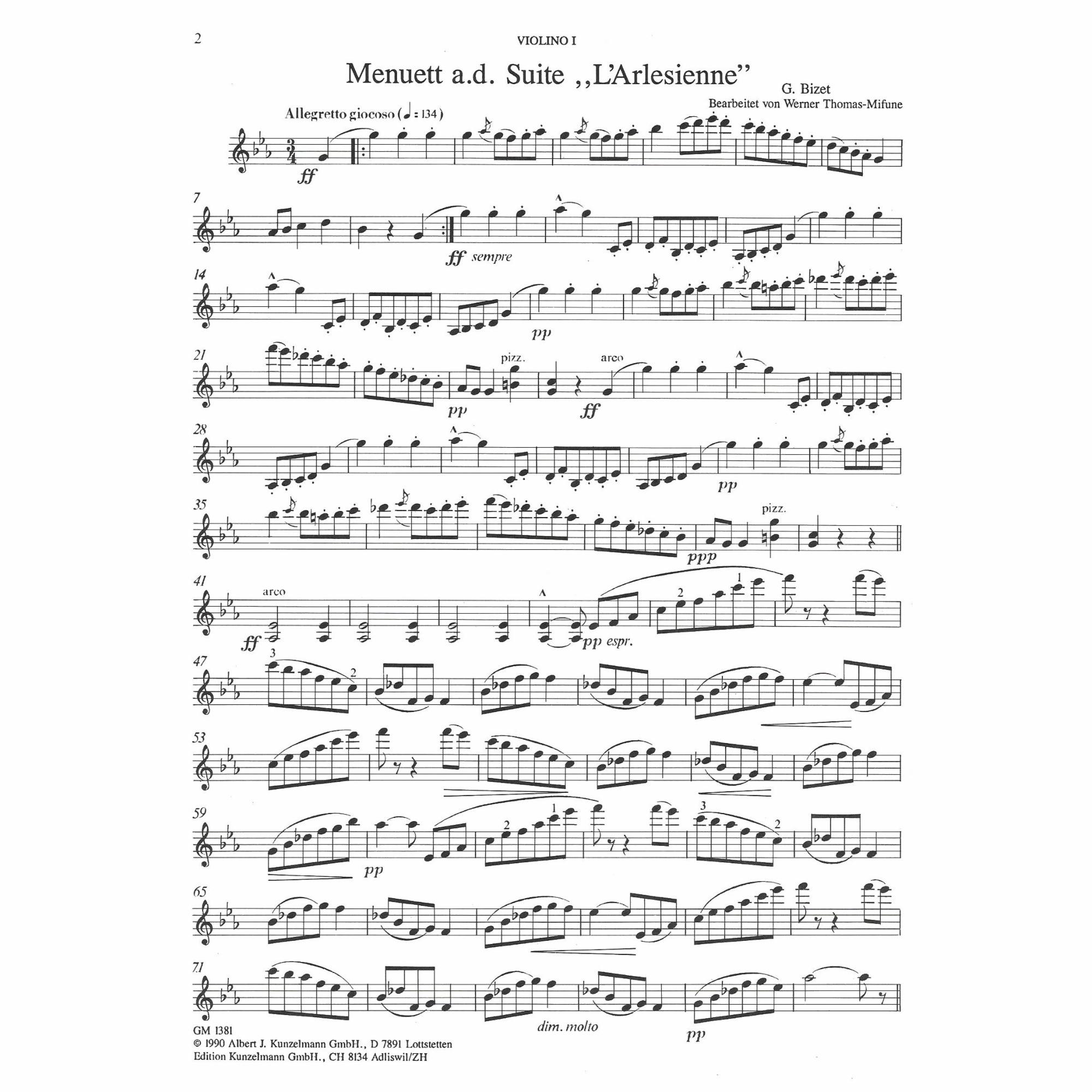 Sample: Vol. 1, Violin I (Pg. 2)