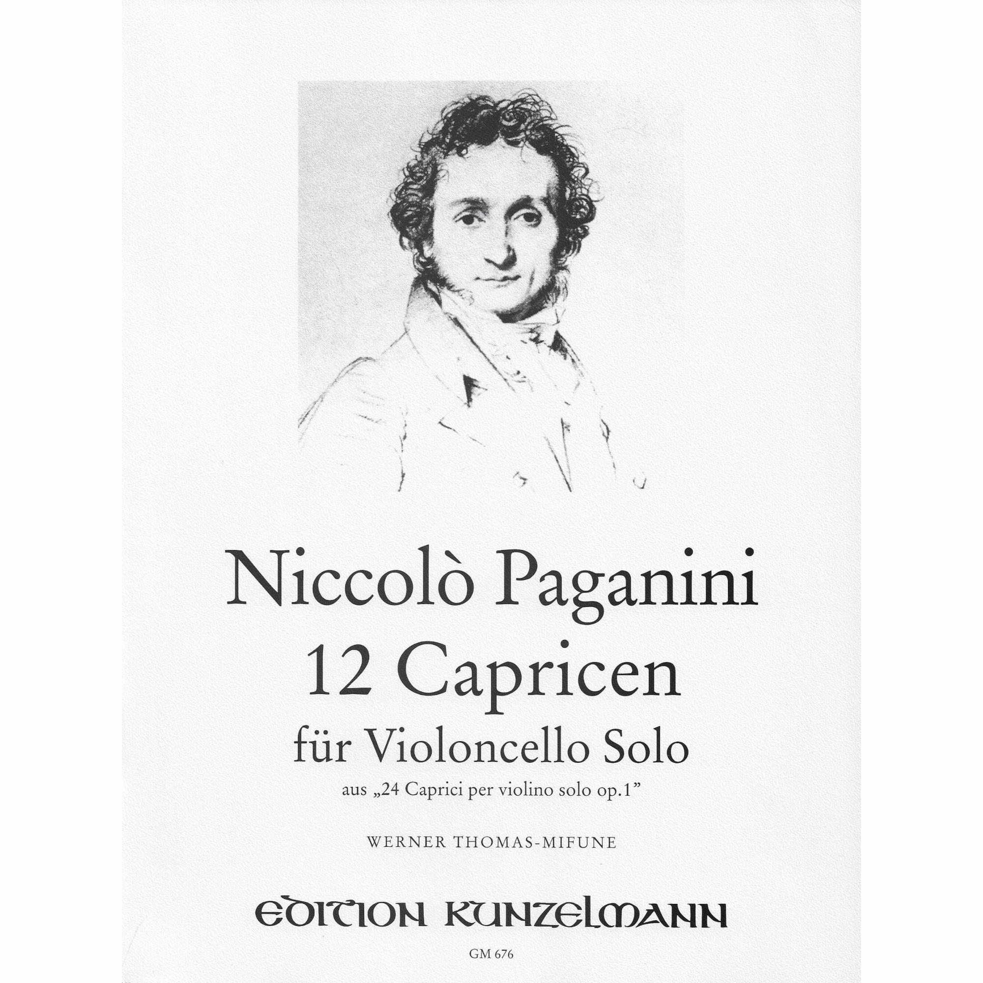 Paganini -- 12 Caprices, from Op. 1 for Solo Cello