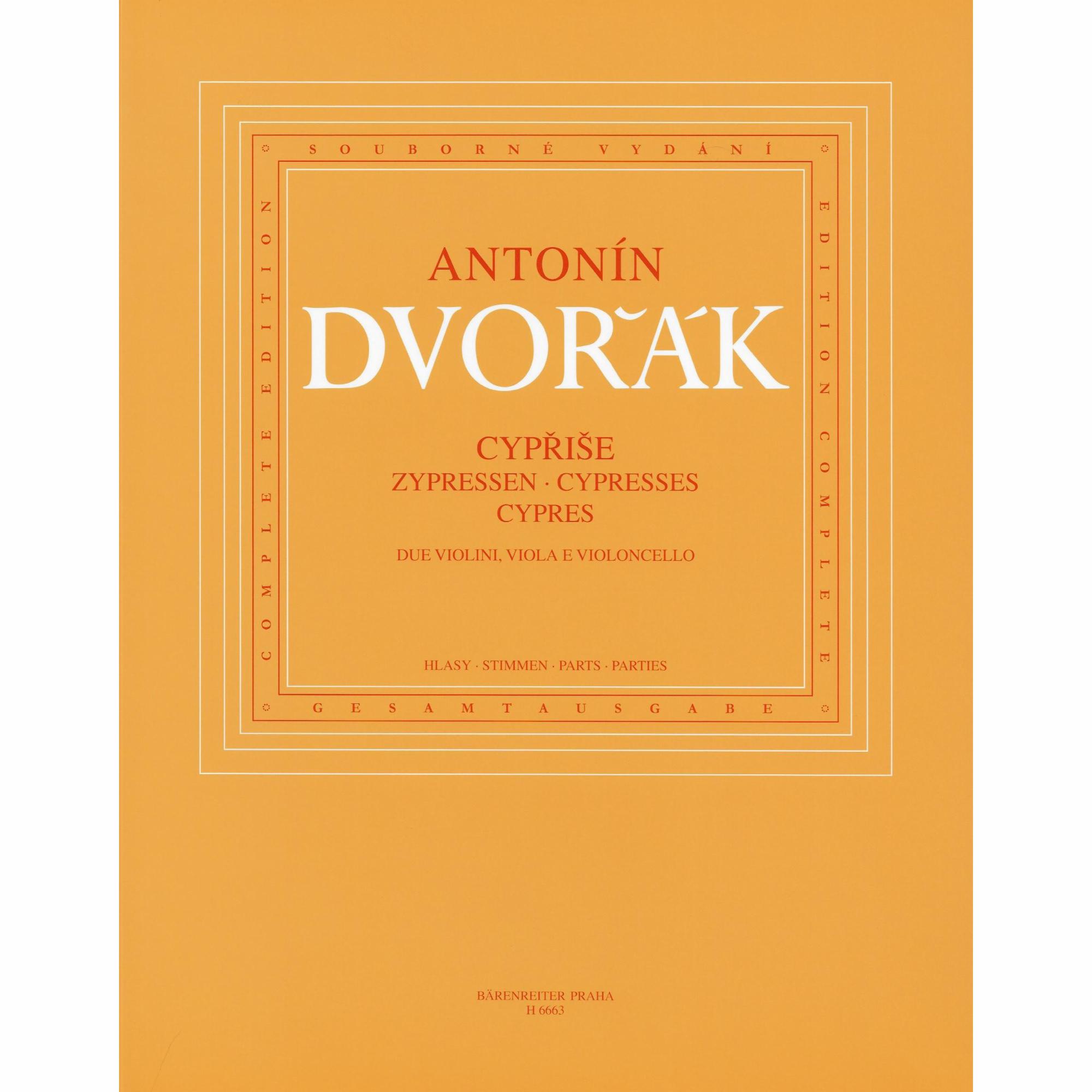 Dvorak -- Cypresses for String Quartet