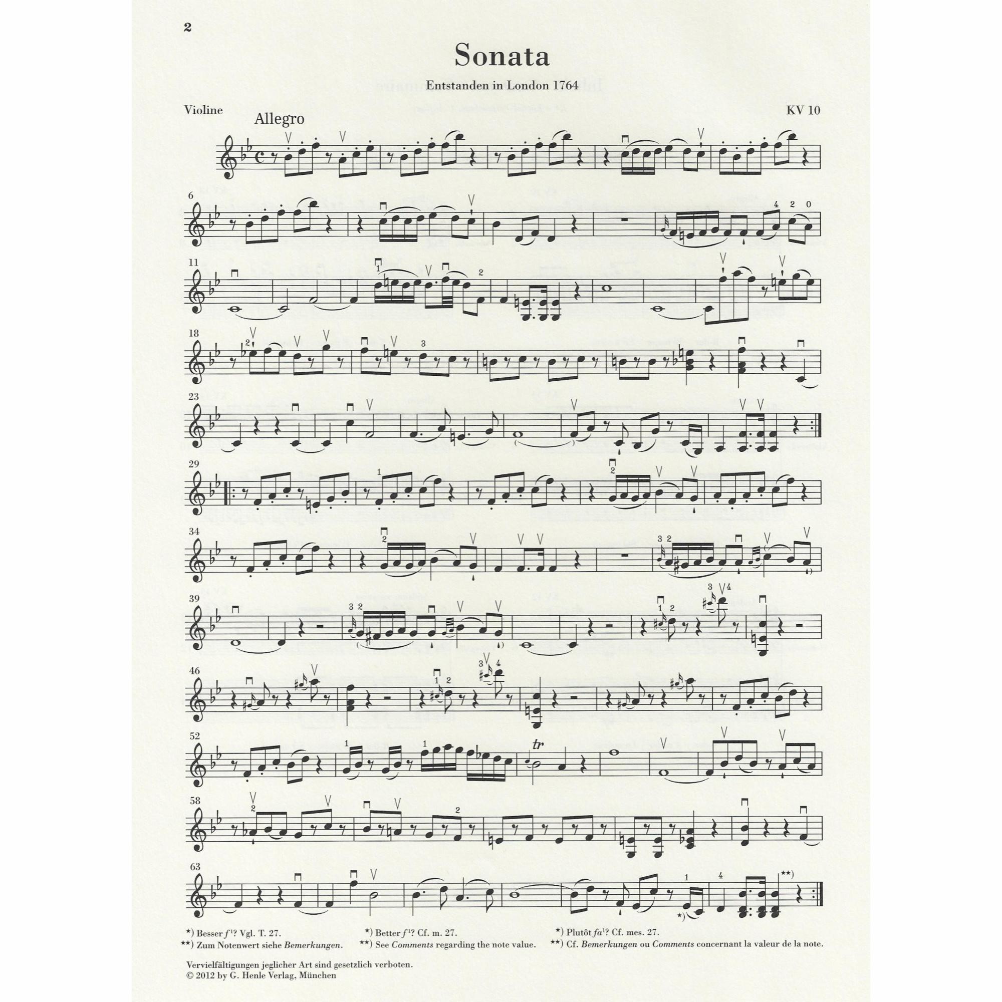 Sample: Vol. II, Marked Violin Part