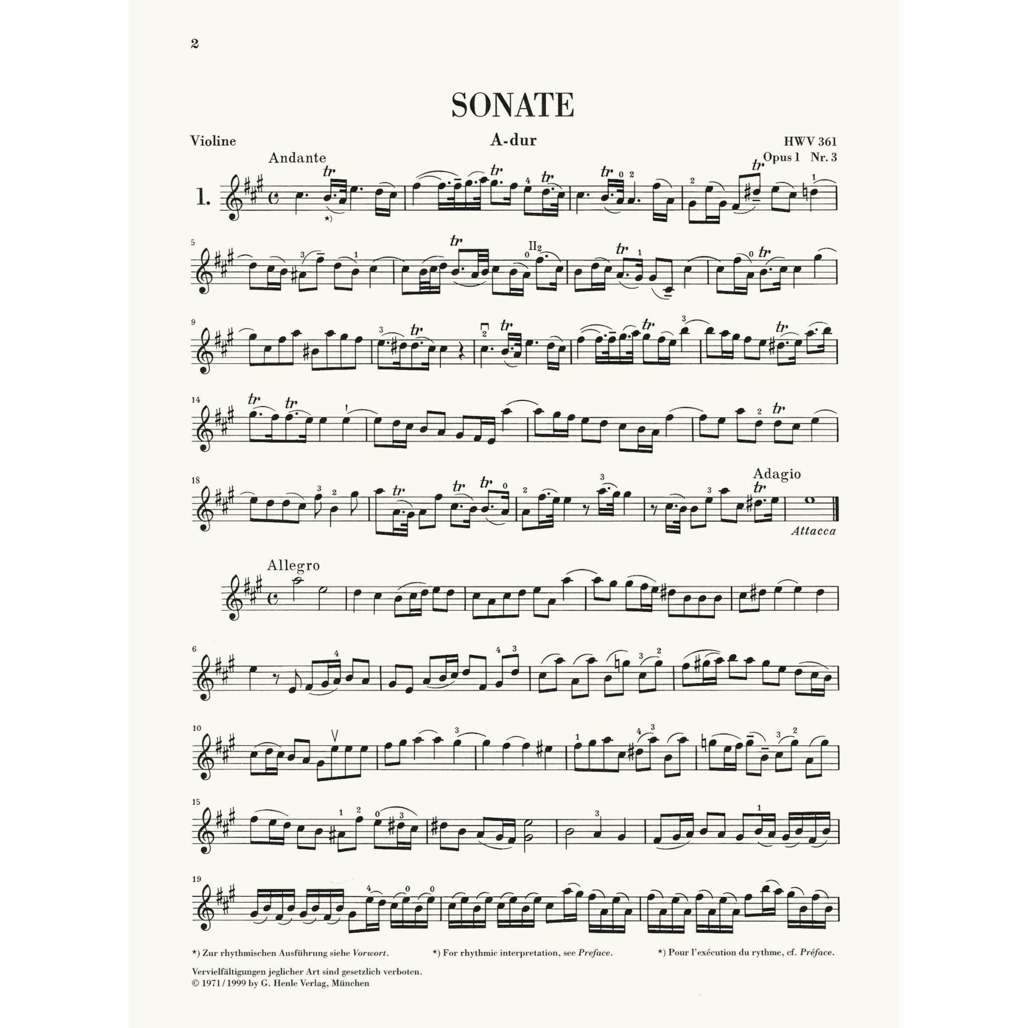 Sample: Marked Violin Part