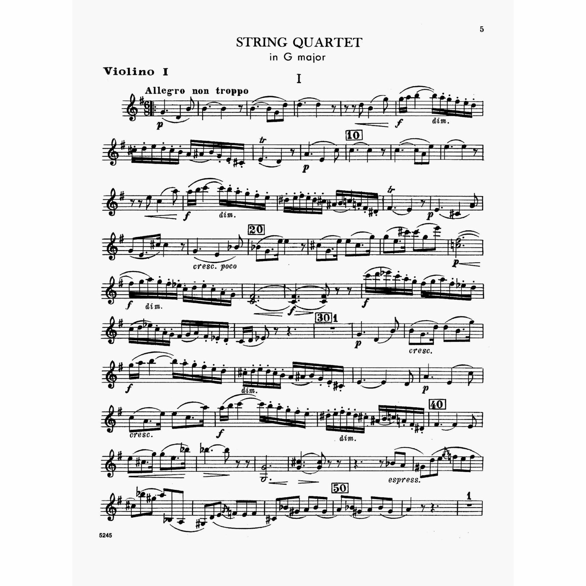 Sample: Violin I (Pg. 5)