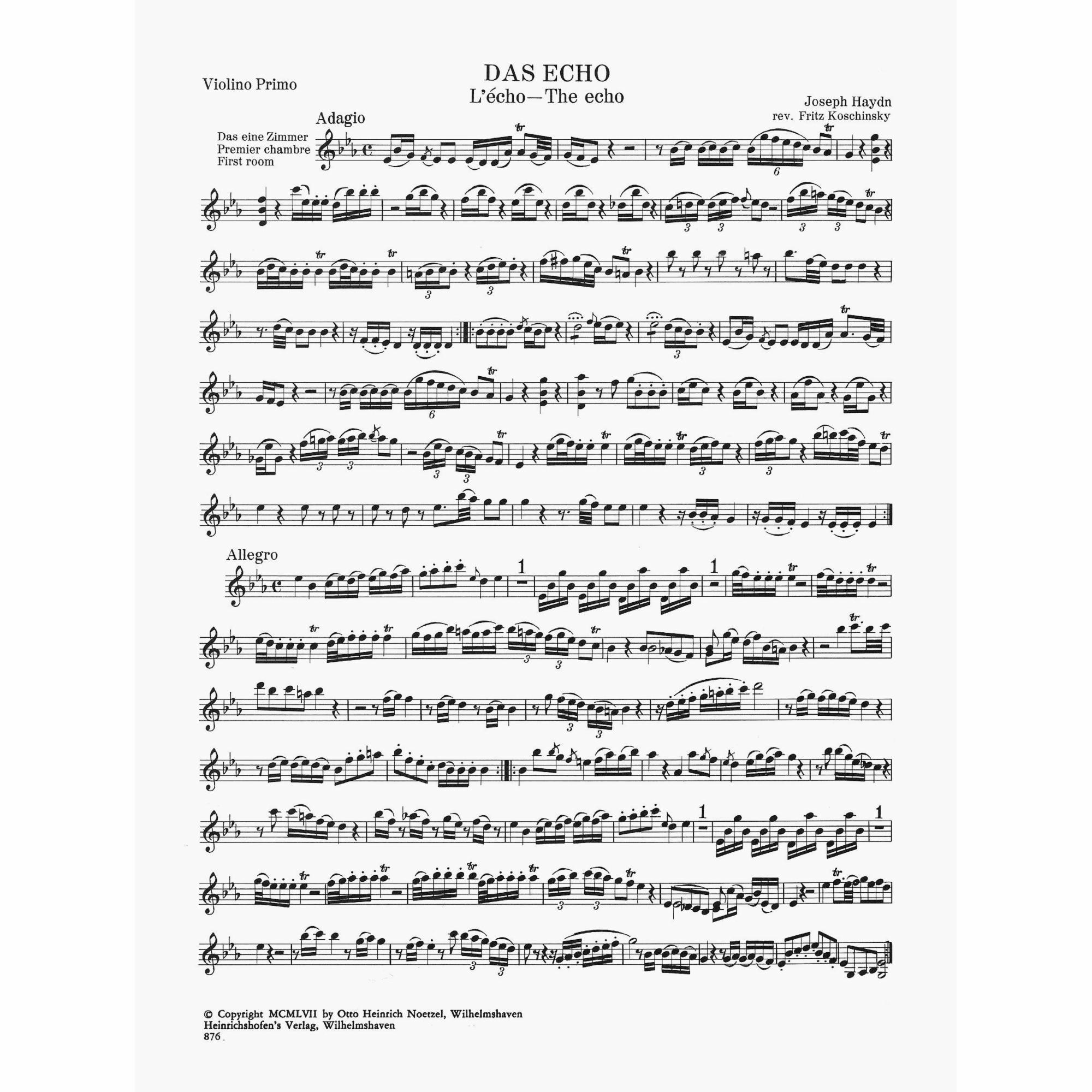 Sample: Violin I (Pg. 1)