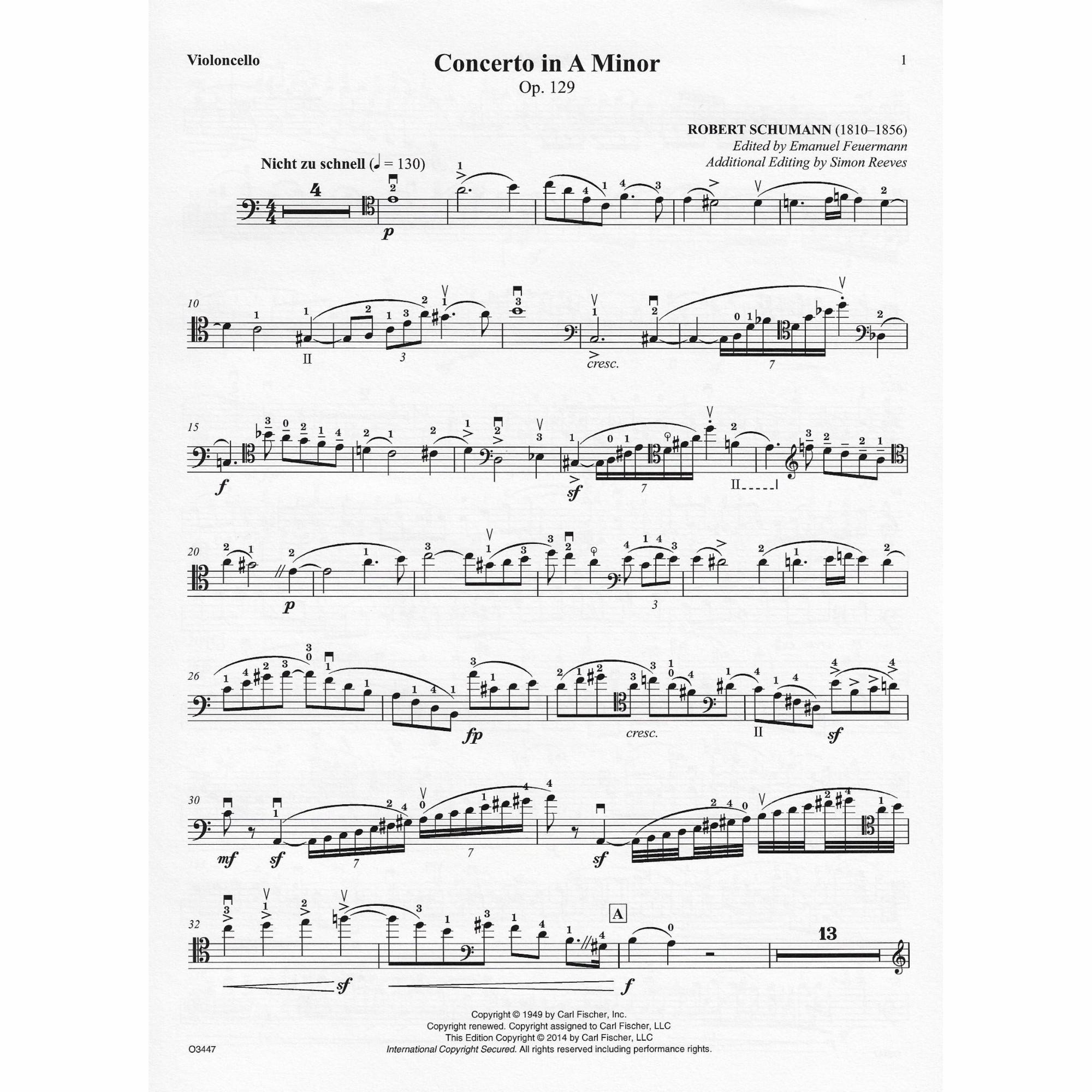 Sample: Cello Part (Pg. 1)