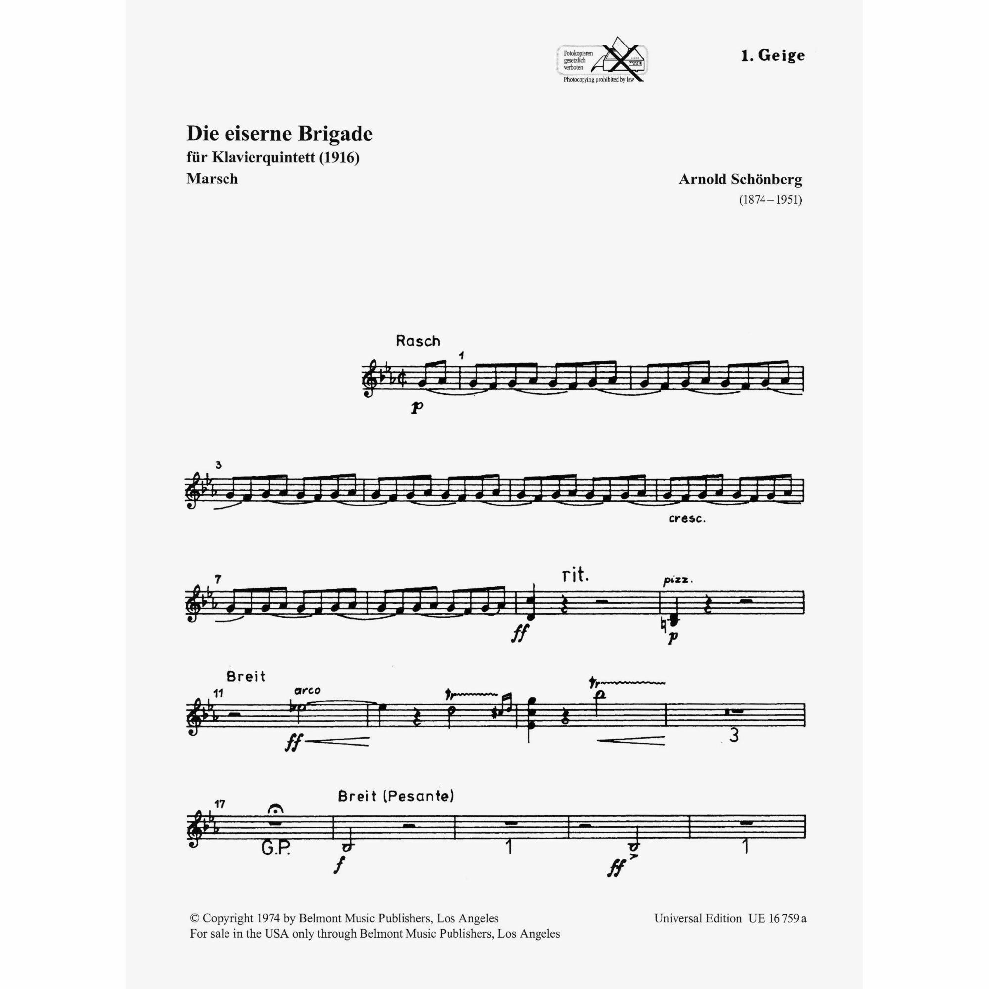 Sample: Violin I (Pg. 1)