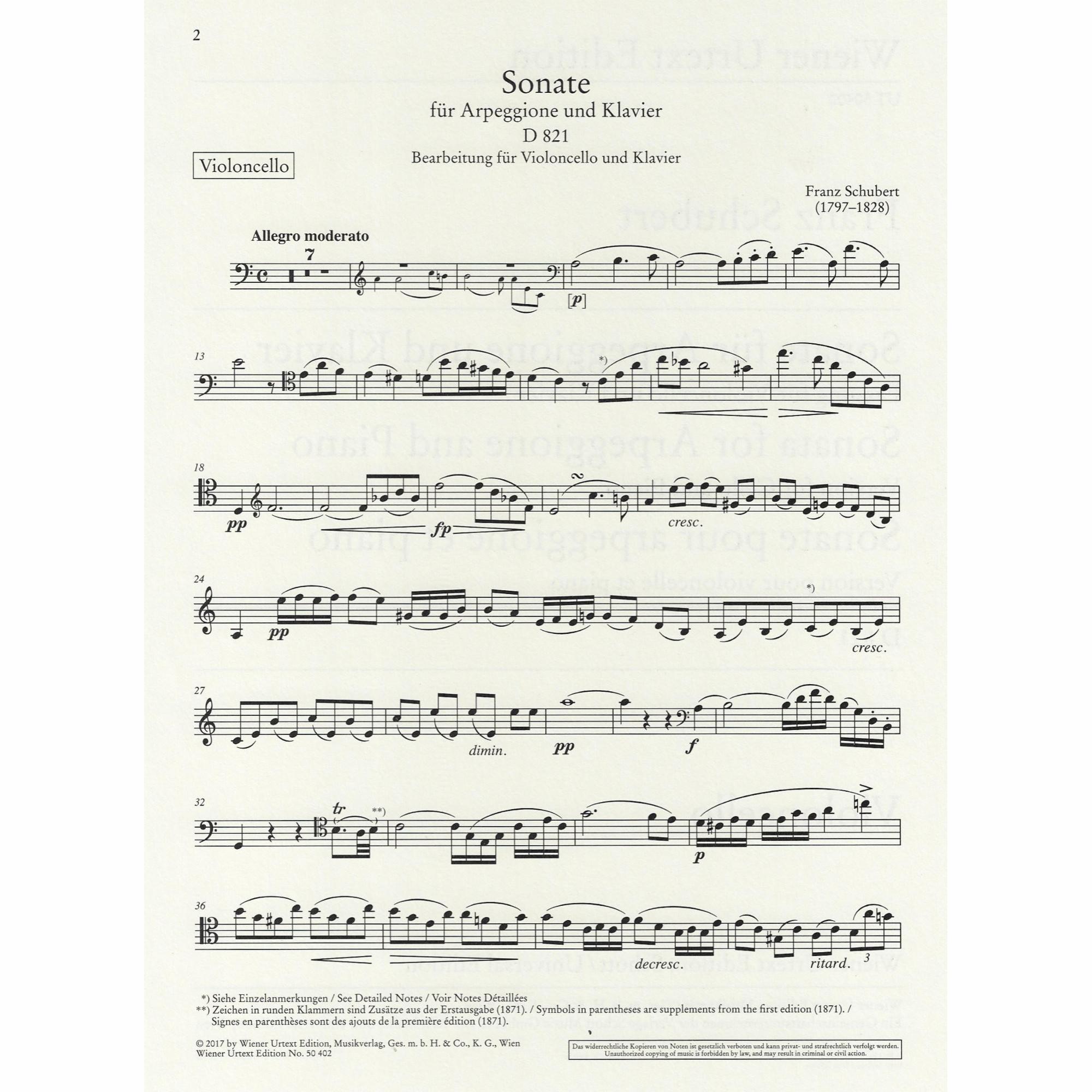 Sample: Cello Part (Pg. 1)